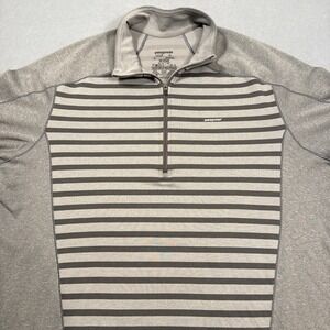 SWEATSHIRT SWEATER 1/2 ZIP Patagonia MEN XL Performance Lightweight  GRY STRIPE